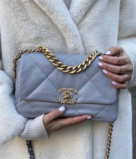 chanel 19 flap bag gray|chanel bag 19 price.